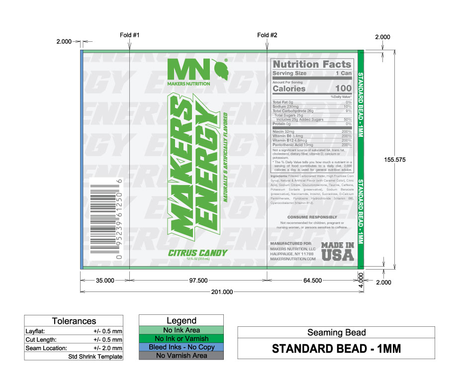 Makers Nutrition Energy Drink Print